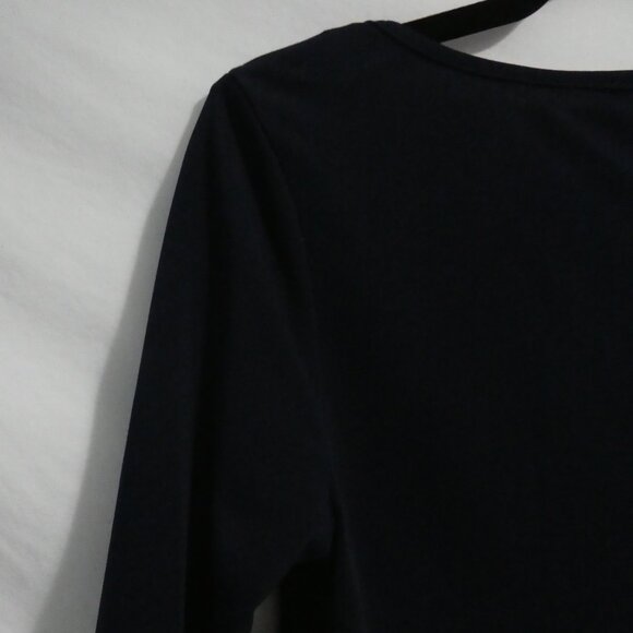 LORI MICHAELS COLLECTION | size 6 | Dark Blue Long Bell Sleeve Dress - Picture 10 of 16